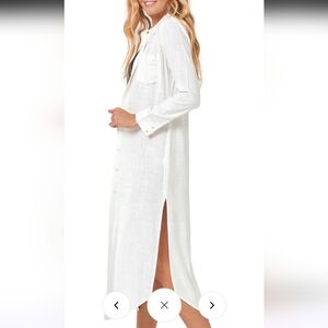 L Space Presley Dress swim coverup xs viscose button up white